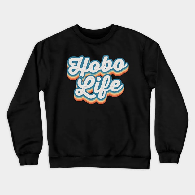 Retro Groovy Vintage Sunset Aesthetic Hobo Life Crewneck Sweatshirt by Inspire Enclave